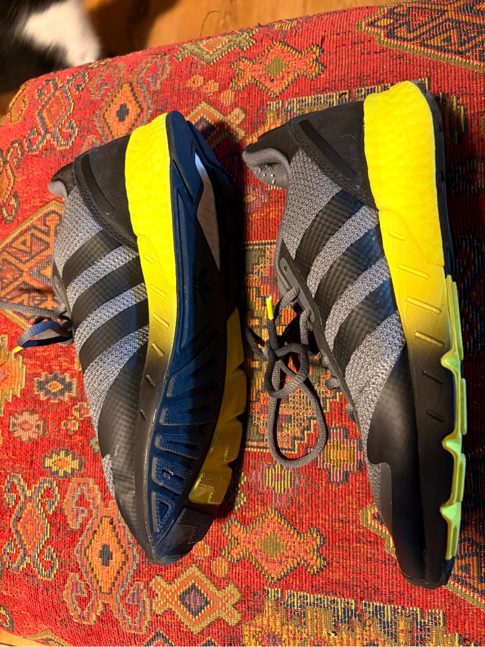 Men's Gray and Yellow Athletic Sneakers